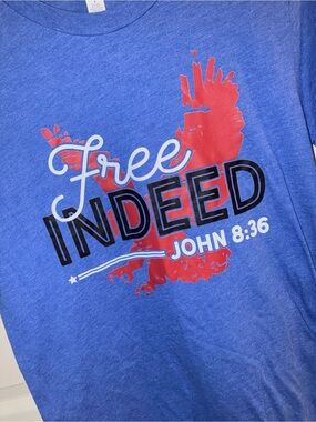 Bella Canvas Blue Crew Neck Tee with Interior Tag